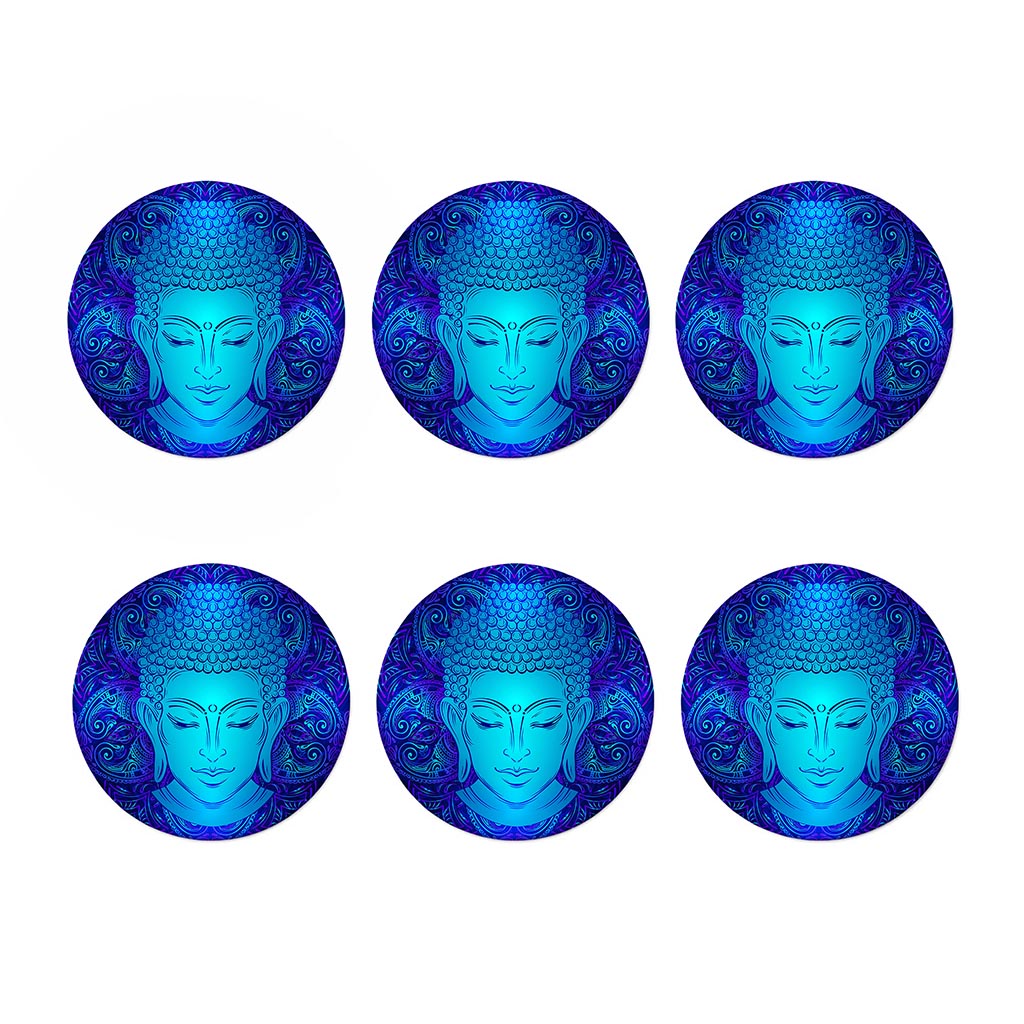 Blue Buddha Print Coaster Set
