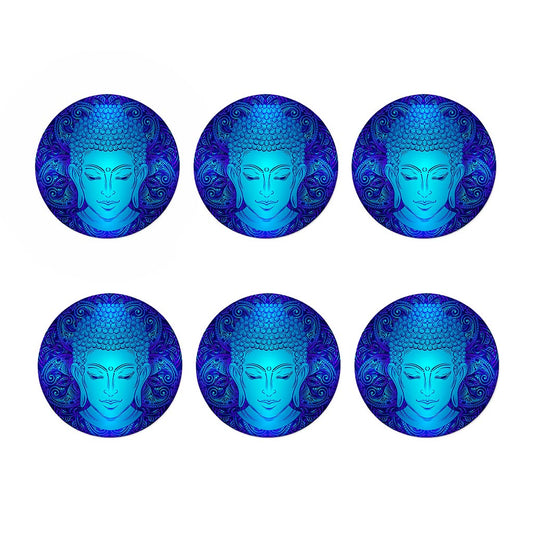Blue Buddha Print Coaster Set