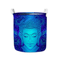 Blue Buddha Print Collapsible Laundry Basket