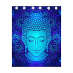 Blue Buddha Print Curtain