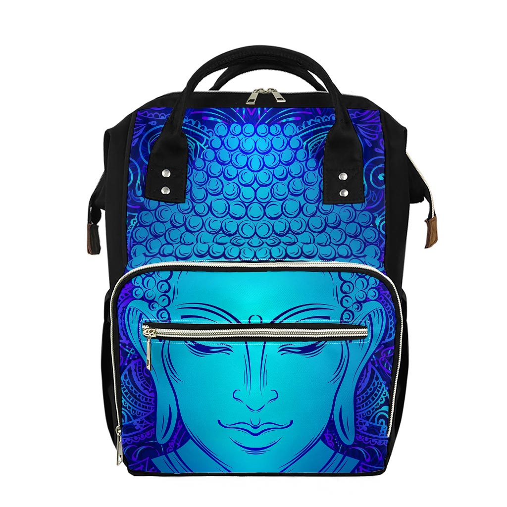 Blue Buddha Print Diaper Bag