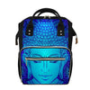 Blue Buddha Print Diaper Bag