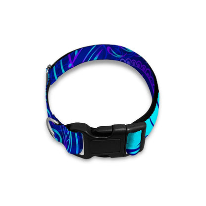 Blue Buddha Print Dog Collar