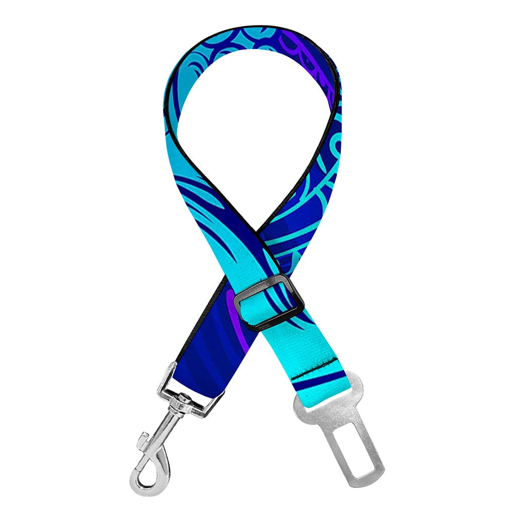 Blue Buddha Print Dog Seat Belt