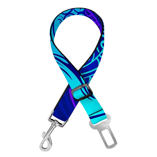Blue Buddha Print Dog Seat Belt