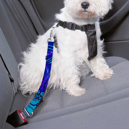 Blue Buddha Print Dog Seat Belt