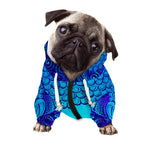 Blue Buddha Print Dog Zip Up Hoodie