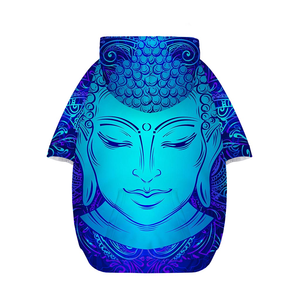Blue Buddha Print Dog Zip Up Hoodie
