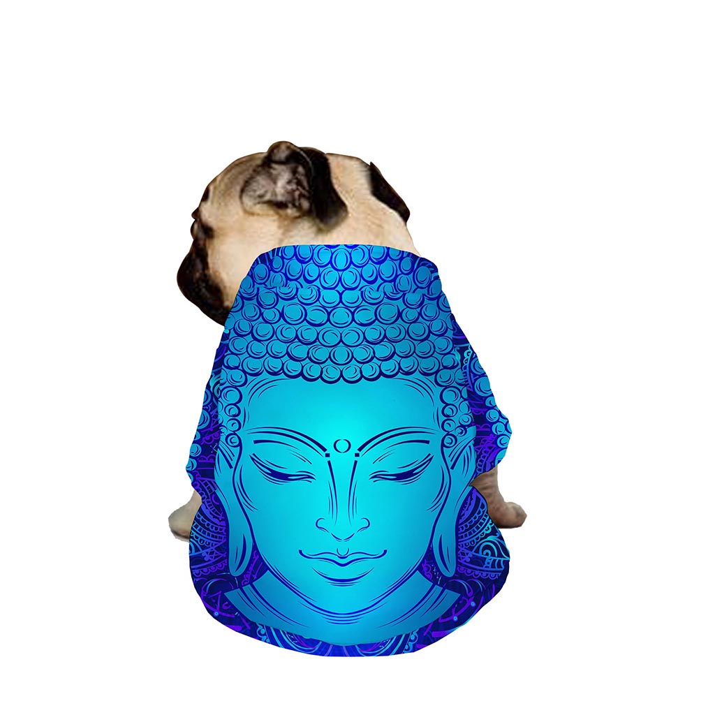 Blue Buddha Print Dog Zip Up Jacket