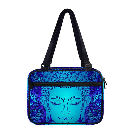 Blue Buddha Print Double Strap Bible Bag
