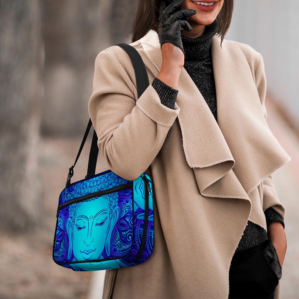Blue Buddha Print Double Strap Bible Bag