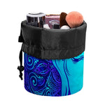 Blue Buddha Print Drawstring Makeup Bag