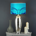 Blue Buddha Print Drum Lamp Shade