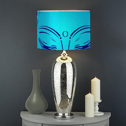 Blue Buddha Print Drum Lamp Shade
