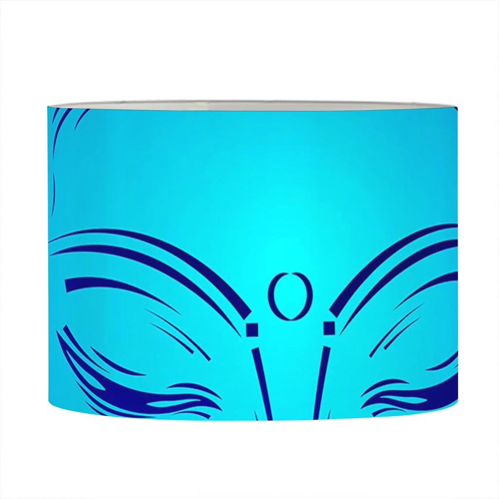 Blue Buddha Print Drum Lamp Shade