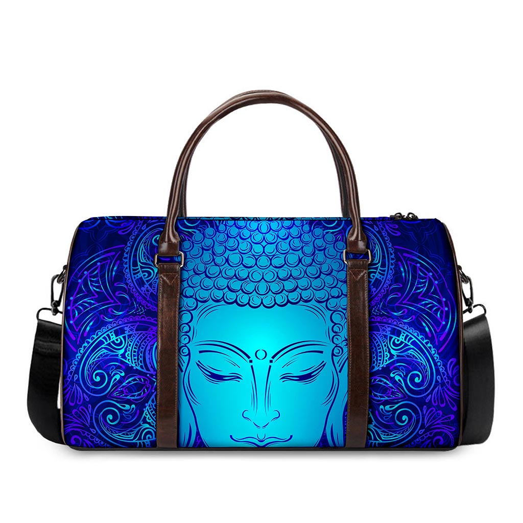 Blue Buddha Print Duffle Bag