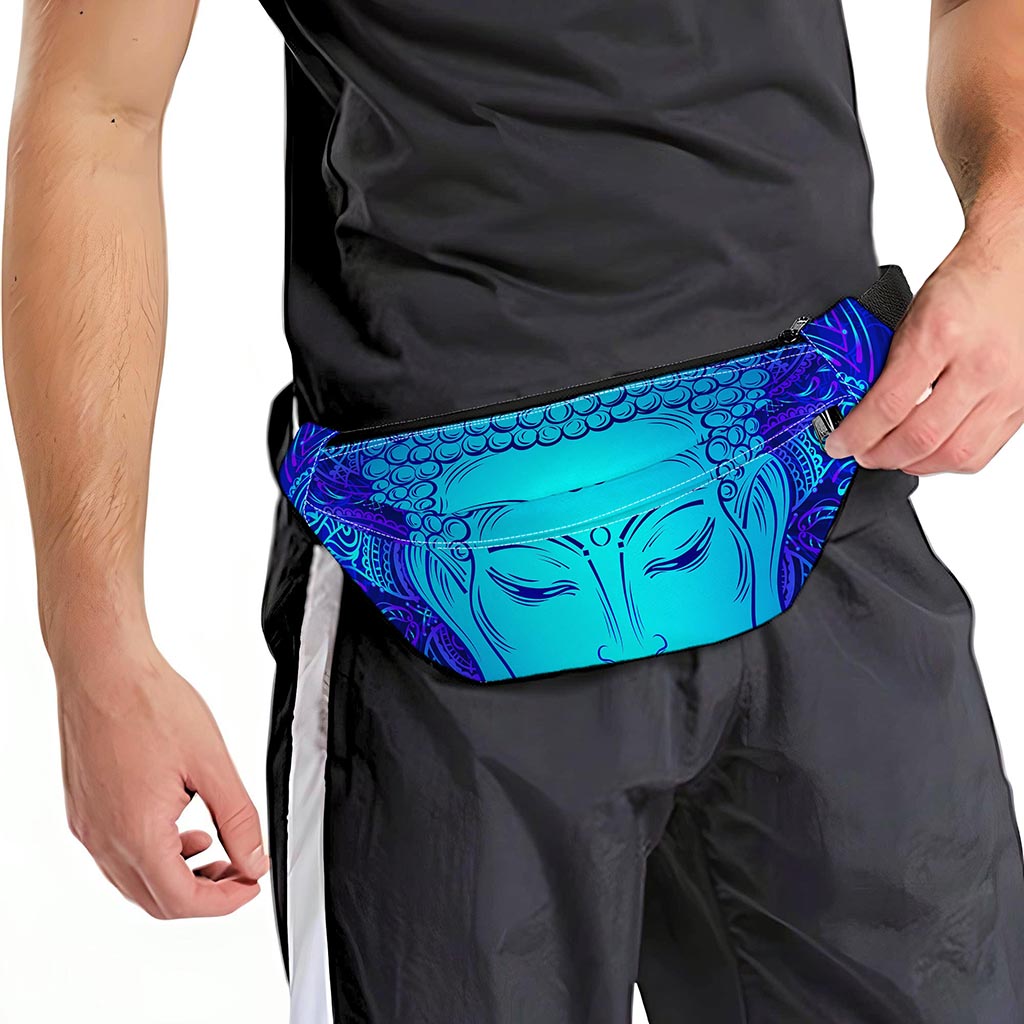 Blue Buddha Print Fanny Pack