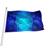 Blue Buddha Print Flag