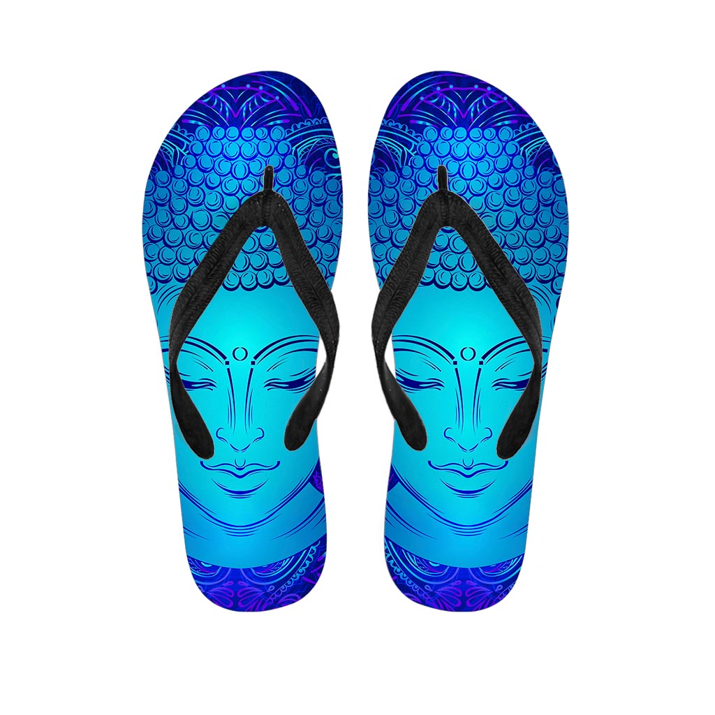 Blue Buddha Print Flip Flops