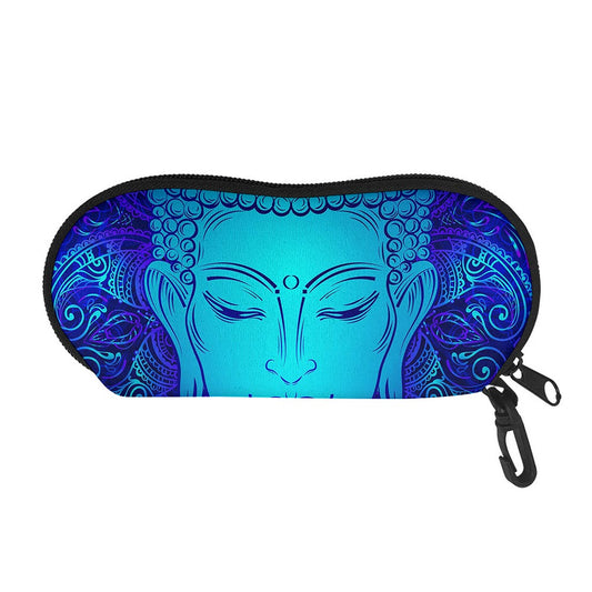 Blue Buddha Print Glasses Case