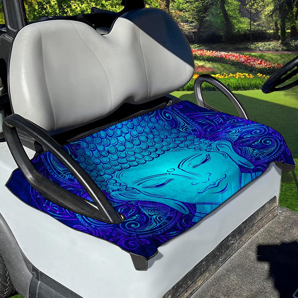 Blue Buddha Print Golf Cart Seat Cover