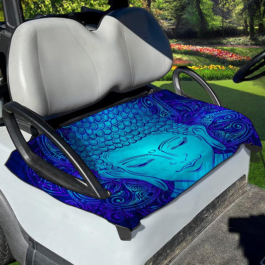 Blue Buddha Print Golf Cart Seat Cover
