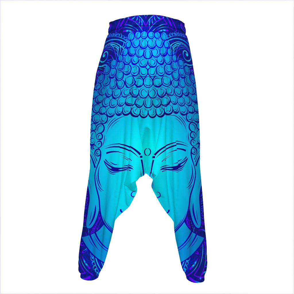 Blue Buddha Print Hammer Pants