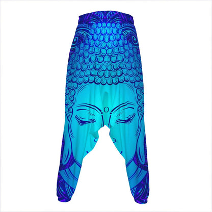 Blue Buddha Print Hammer Pants