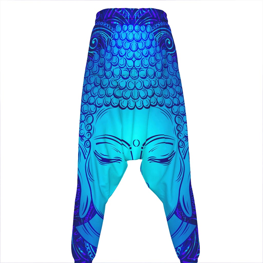 Blue Buddha Print Hammer Pants