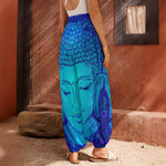 Blue Buddha Print Harem Pants