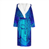 Blue Buddha Print Hooded Bathrobe