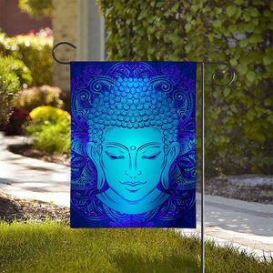 Blue Buddha Print House Flag