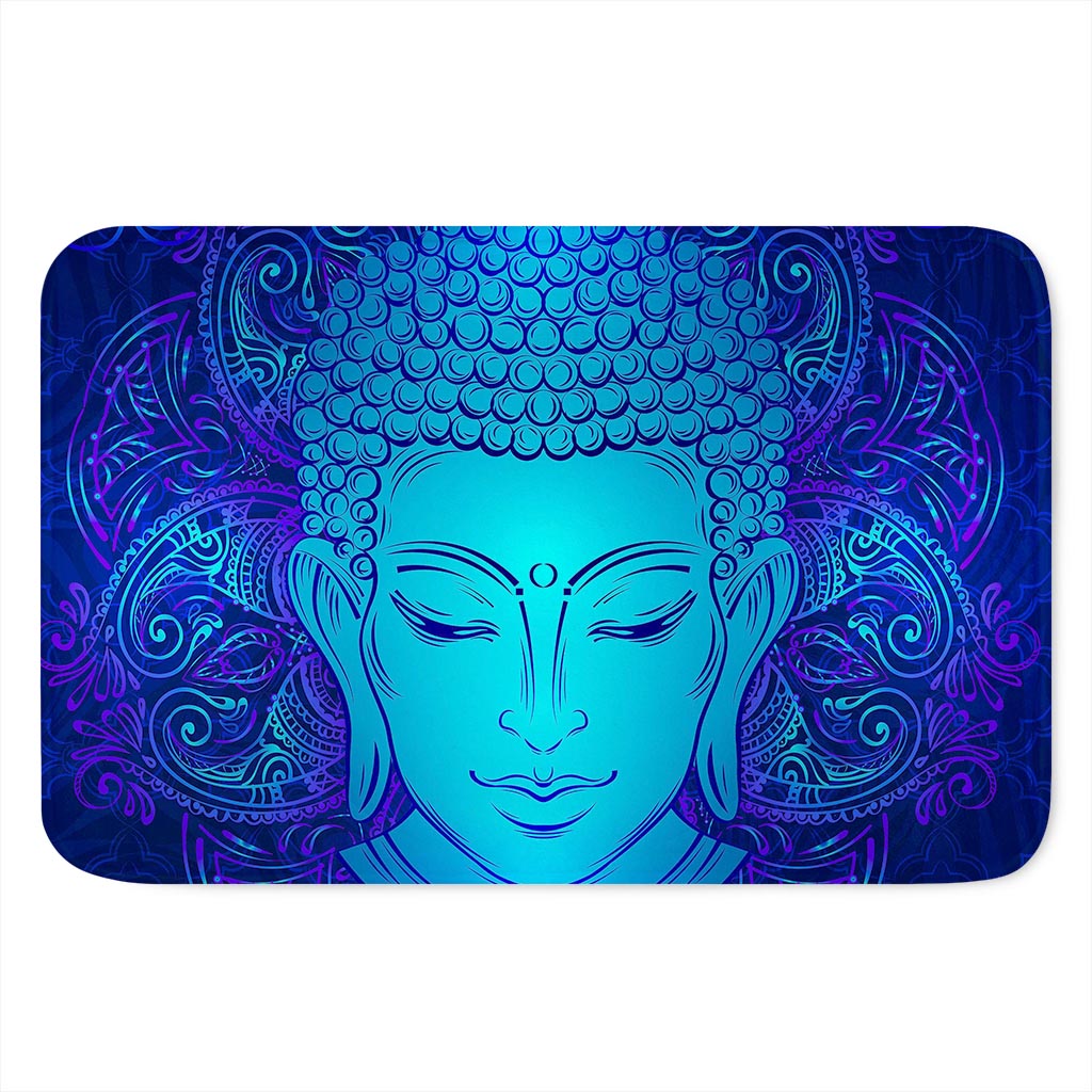 Blue Buddha Print Indoor Door Mat