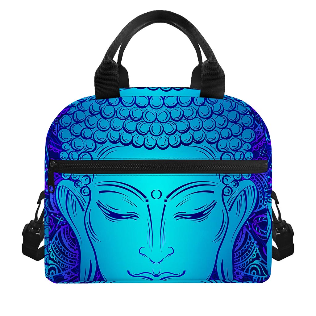 Blue Buddha Print Insulated Lunch Bag