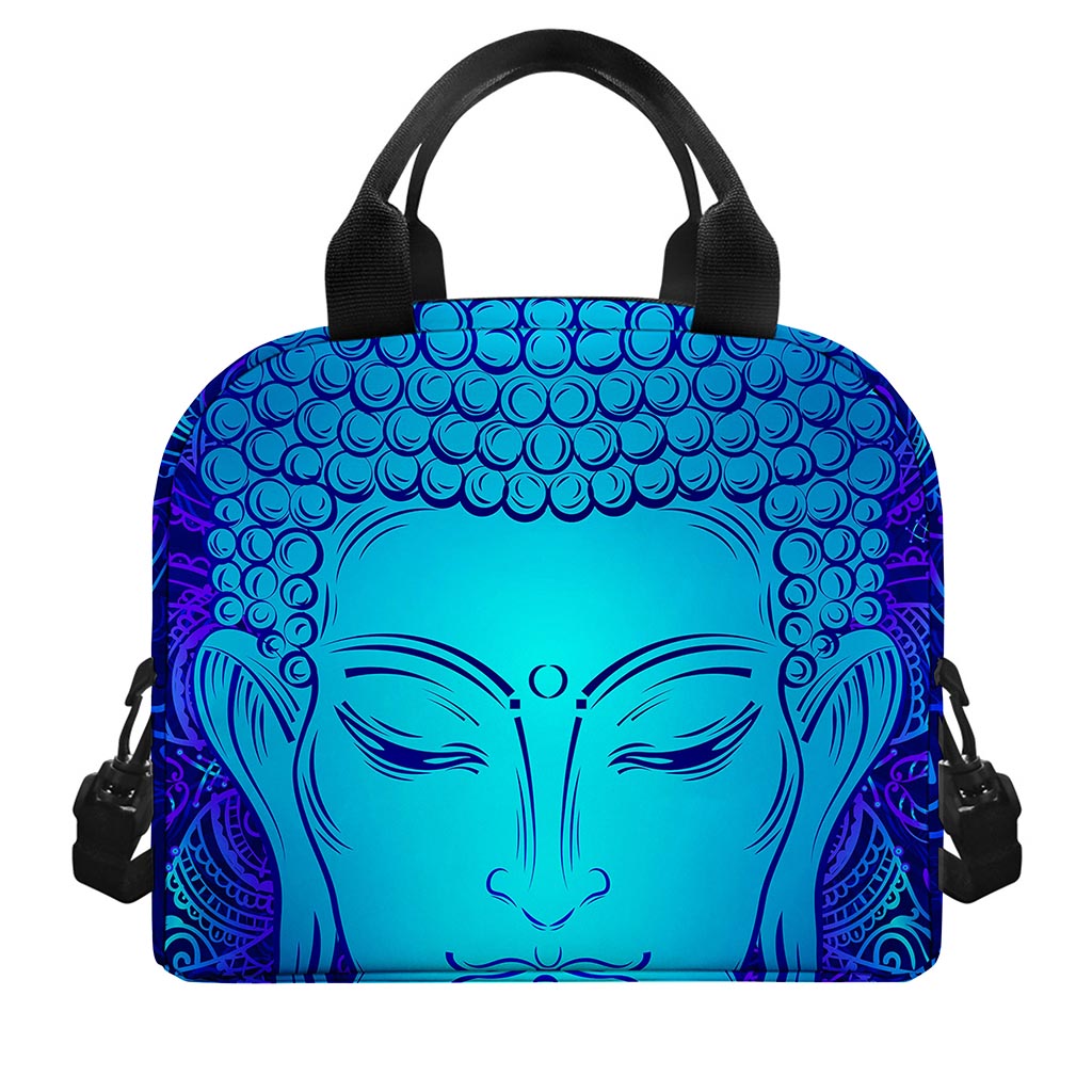 Blue Buddha Print Insulated Lunch Bag