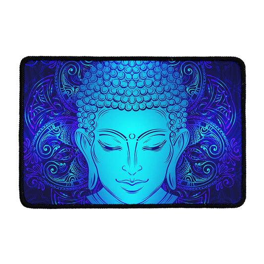 Blue Buddha Print Kitchen Mat