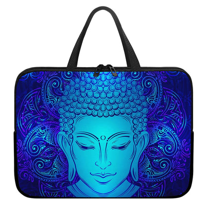 Blue Buddha Print Laptop Sleeve With Handle