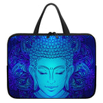 Blue Buddha Print Laptop Sleeve With Handle