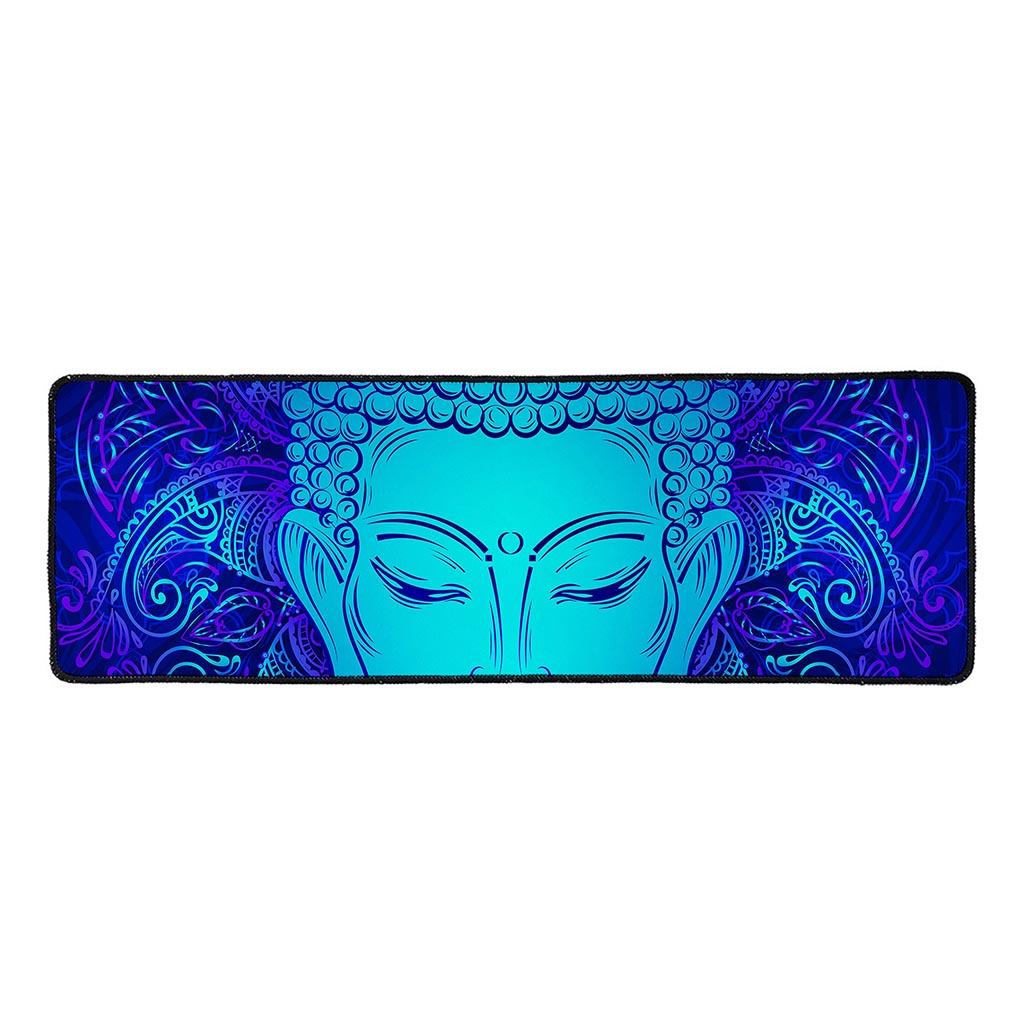 Blue Buddha Print Long Kitchen Mat