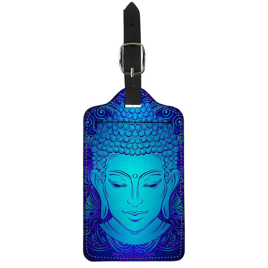 Blue Buddha Print Luggage Tag