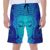 Blue Buddha Print Men's Beach Shorts