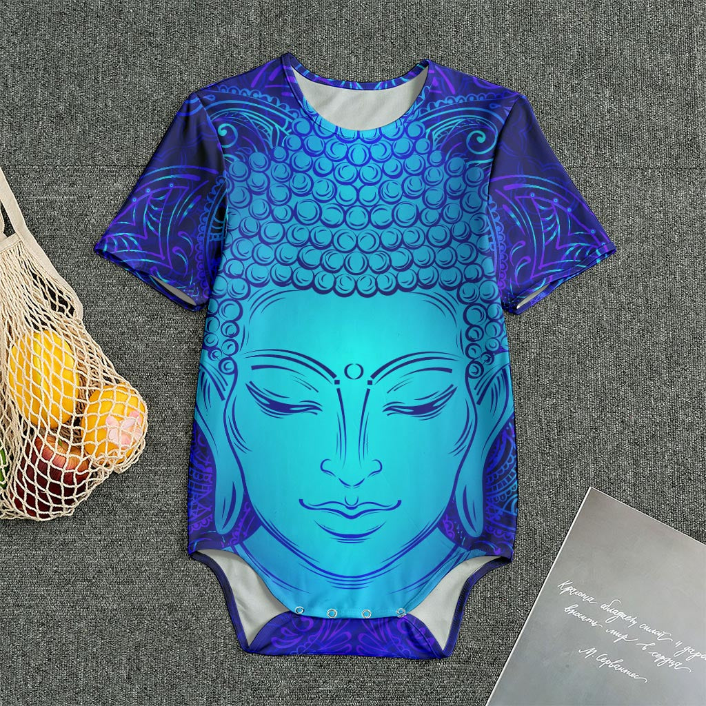 Blue Buddha Print Men's Bodysuit