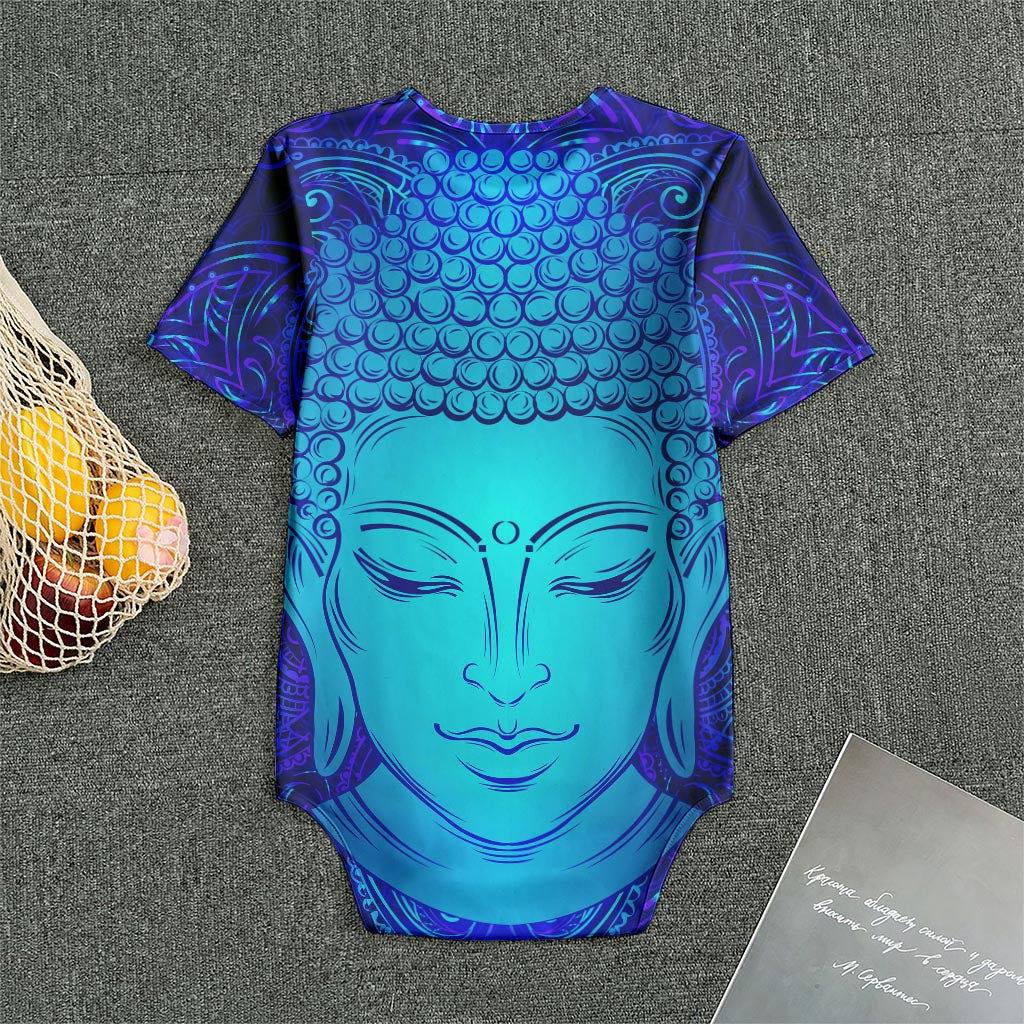 Blue Buddha Print Men's Bodysuit