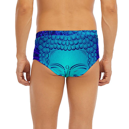 Blue Buddha Print Men's Briefs