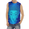 Blue Buddha Print Men's Fitness Tank Top