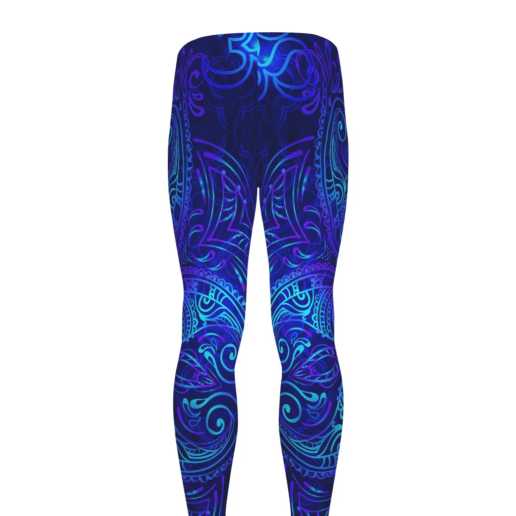 Blue Buddha Print Men's leggings