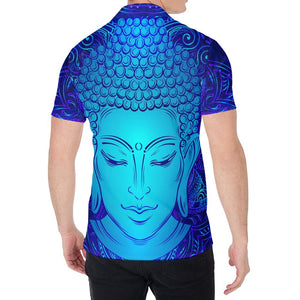 Blue Buddha Print Men's Shirt