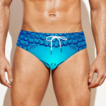 Blue Buddha Print Men's Swim Briefs