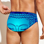 Blue Buddha Print Men's Swim Briefs