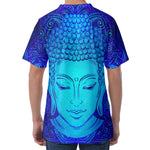 Blue Buddha Print Men's Velvet T-Shirt